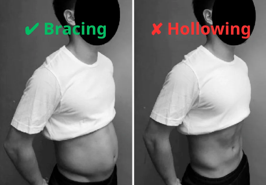 Hóp bụng thay vì gồng (Hollowing vs. Bracing)