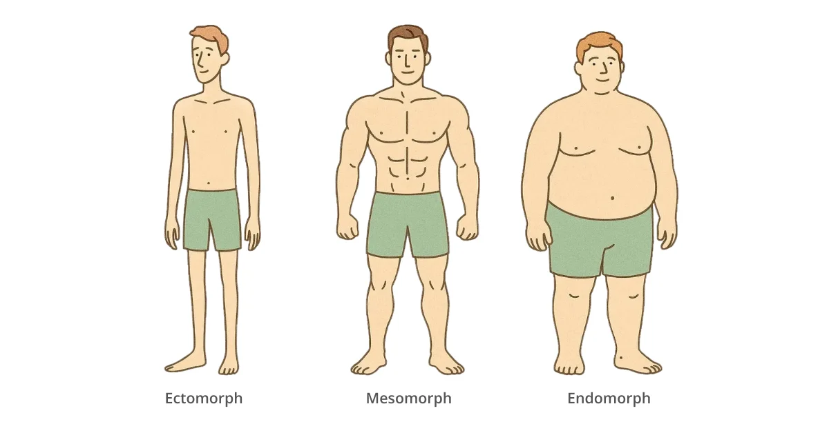 Các loại hình dáng cơ thể Nam - theo tạng người