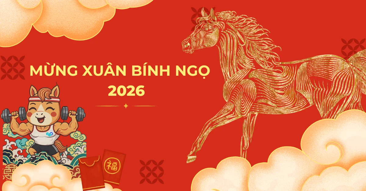 MỪNG XUÂN BÍNH NGỌ 2026 - PTGym.Online gửi đến quý khách hàng ngàn lời chúc may mắn cùng chương trình lì xì hái lộc đầu năm đầy hấp dẫn